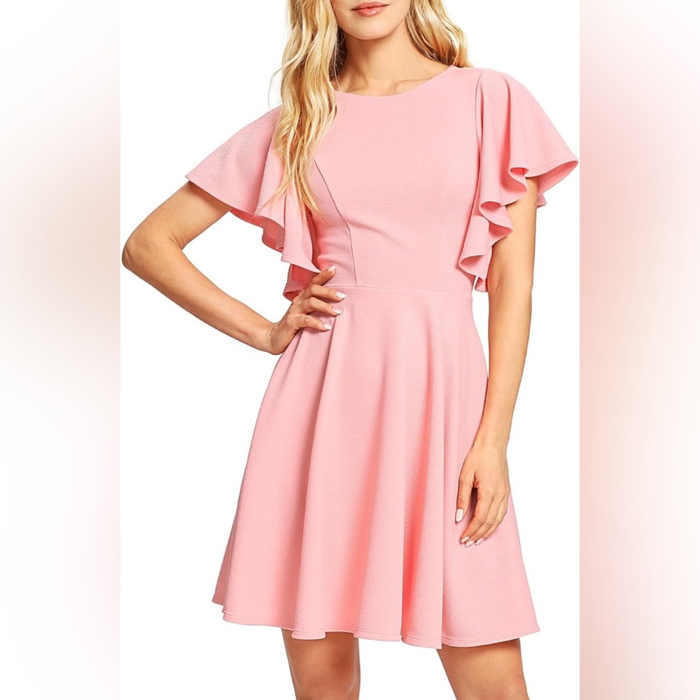 Women's Stretchy A Line Swing Flared Skater
Cocktail Party Dress in Pink